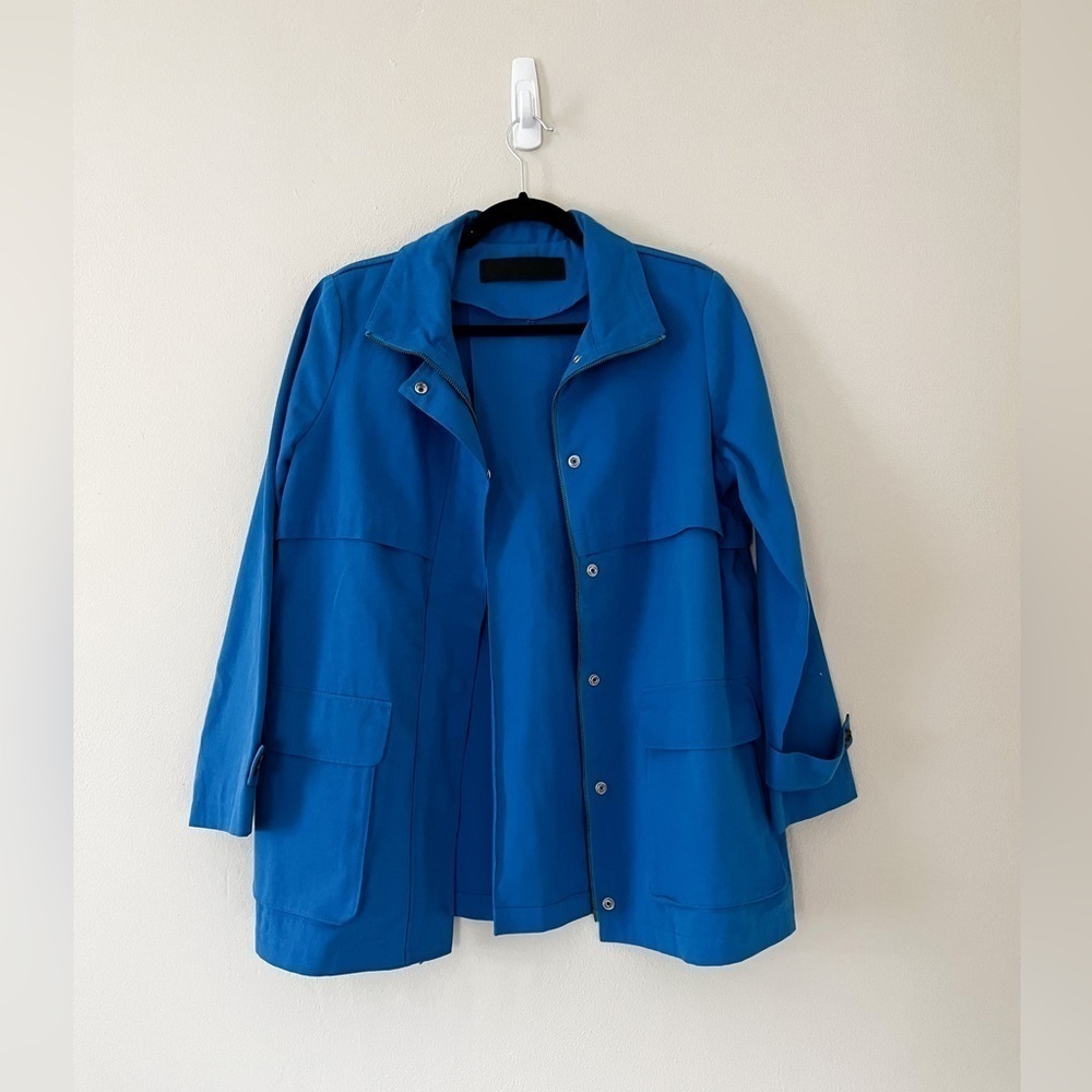 JENNI KAYNE 100% Cotton Utility Jacket Blue Small
